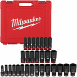 29-Piece SHOCKWAVE Impact Duty 1/2 Inch Drive Deep Socket Set, Forged Steel, 6-Point
