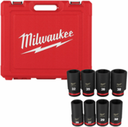 8-Piece 3/4 Inch Drive Metric Deep Socket Set, Forged Steel, Impact Rated