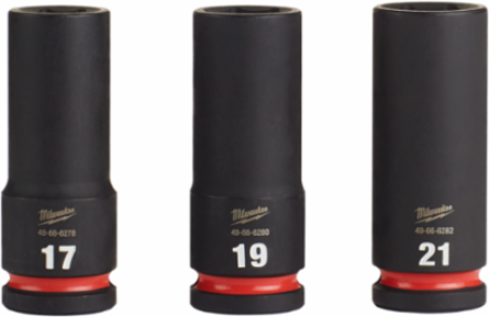 SHOCKWAVE Impact Duty 1/2 Inch Drive Metric Deep Socket Set, 3-Piece, Forged Steel