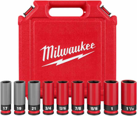 SHOCKWAVE™ Impact Duty 1/2 Inch Drive Lug Nut Socket Set, 9 Pieces, Forged Steel
