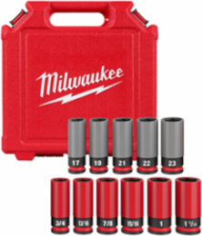 SHOCKWAVE Impact Duty 1/2 Inch Drive 11PC Lug Nut Socket Set, Forged Steel