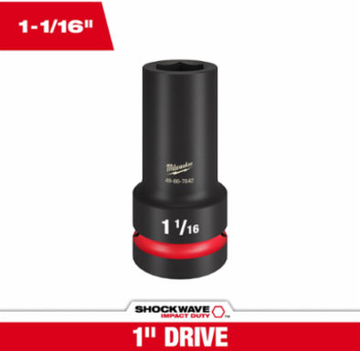 SHOCKWAVE Impact Duty 1" Drive 1-1/16" Thin Wall Extra Deep 6 Point Socket