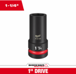 SHOCKWAVE 1" Drive 1-1/4" Thin Wall Extra Deep 6 Point Socket