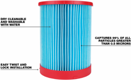 High Efficiency Wet/Dry Vacuum Filter for 0910, 0920, 0930, 0931