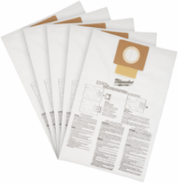 Fleece Dust Bags (5PK) for 6 Gallon Vacuum, Disposable, High Efficiency