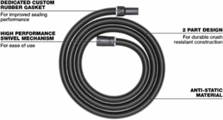 1-7/8 Inch x 16 Foot Flexible Vacuum Hose, 4.9 Pounds, Polypropylene