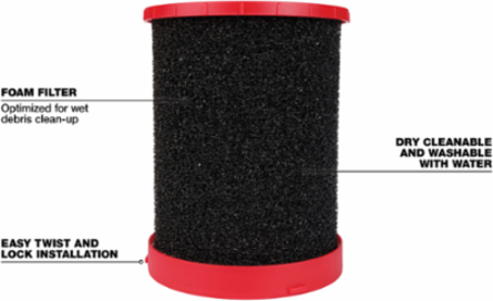 Large Foam Wet Filter for Wet/Dry Vacuums, Compatible with Models 0910-0931