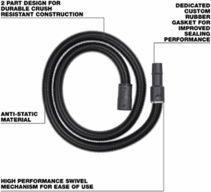 1-7/8 Inch x 9 Foot Flexible Hose with Swivel Cuff and Anti-Static Material
