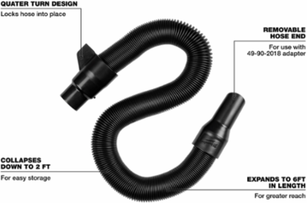 1-1/4 Inch x 2 to 6 Foot Expandable Hose, Plastic Material, Compatible with Vacuums