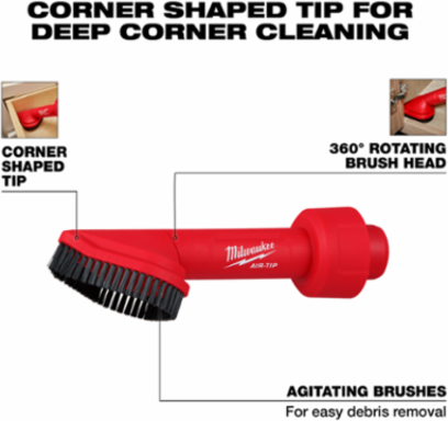 AIR-TIPTM Rotating Corner Brush Tool, 2.5 Inch Diameter, 0.64 lbs, Plastic