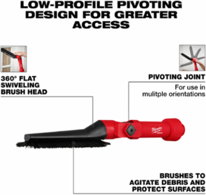 AIR-TIPTM Low-Profile Pivoting Brush Tool, 2.5 Inch Inlet Diameter, 360  Swiveling Head