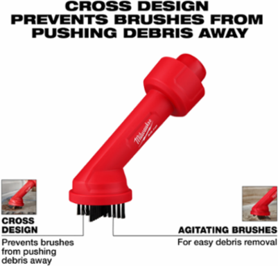 AIR-TIPTM Cross Brush Tool - 2.5 Inch Inlet, 6.49 Inch Length, 0.22 lbs