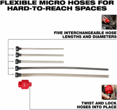 AIR-TIPTM Long Reach Flexible Micro Hose Set, 5 Interchangeable Hoses, 2 ft Length