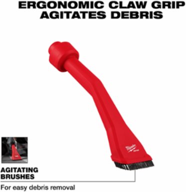 AIR-TIPTM Claw Utility Nozzle with Brushes, 2.5 Inch Inlet Diameter, Red