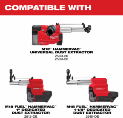 M12 HAMMERVAC Universal Dust Extractor Nozzles, 5/8 Inch & 1-1/4 Inch