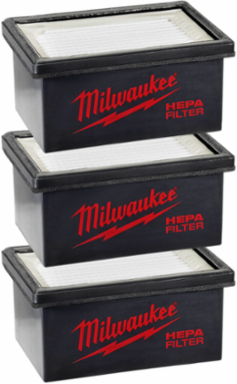 M12 HAMMERVAC HEPA Filters, 3 Pack, 9 Inch Height, Fits Model 2306-20