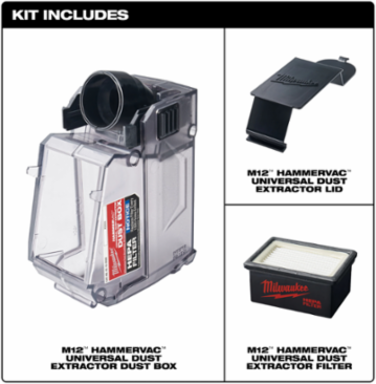 M12TM HAMMERVACTM Dust Box with HEPA Filter, 0.0091 ft3 Capacity