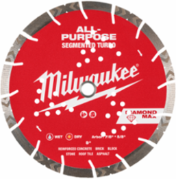 9 Inch Diamond MAX™ Segmented Turbo Blade, Arbor Size 7/8 Inch, Max RPM 6,790