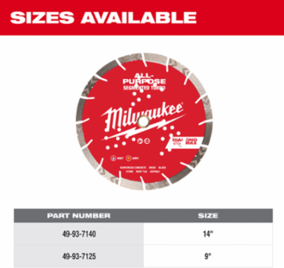 14 Inch Diamond MAX™ Turbo Diamond Blade, Segmented Rim, 5460 RPM