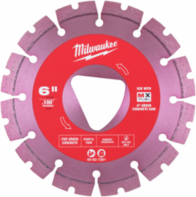 Purple 6 Inch Diamond Blade for Green Concrete, 0.100 Inch Thickness