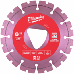 Purple 6 Inch Diamond Blade for Green Concrete, 0.100 Inch Thickness