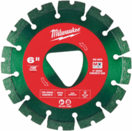 6 Inch Diamond Blade for Green Concrete, .100 Inch Thickness, Dry Use