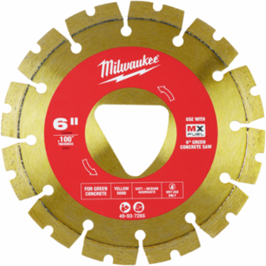 Diamond Blade 6 Inch x 0.1 Inch for Green Concrete, 12 Tooth, Dry Use