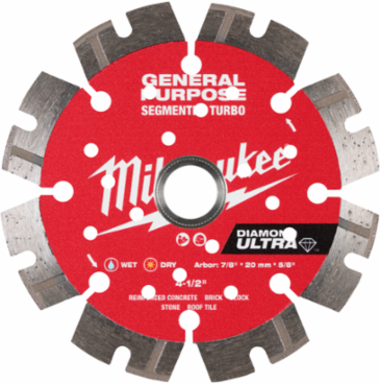 4-1/2" DIAMOND ULTRA™ Segmented Turbo, General Purpose Diamond Blade