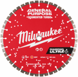 14 Inch Diamond Ultra Segmented Turbo Blade - Cuts Concrete & Brick, 5500 RPM