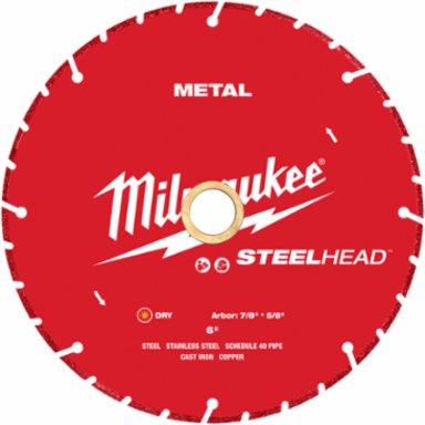 6 Inch STEELHEAD Metal Cutting Diamond Blade, Alloy Steel, Segmented
