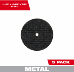 1-1/2 Inch Reinforced Cut-Off Wheels, A60T Grit, 40,000 RPM Maximum