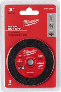 3 Inch Metal Cut Off Wheel Pack (3 Pack), Max 20,000 RPM, .040 Inch Thickness