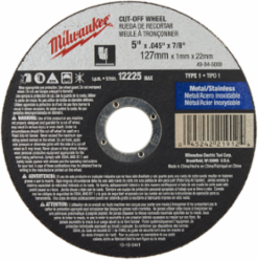 5 Inch x .045 Inch x 7/8 Inch Cut-Off Wheel A60T Type 1 for Metal Cutting