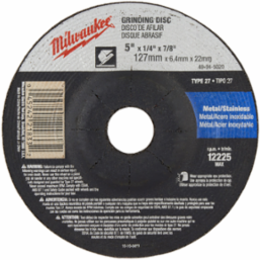 5 Inch x 1/4 Inch Type 27 Grinding Wheel, Coarse, 7/8 Inch Arbor