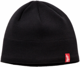 Black Fleece Lined Knit Beanie Hat, One Size Fits Most