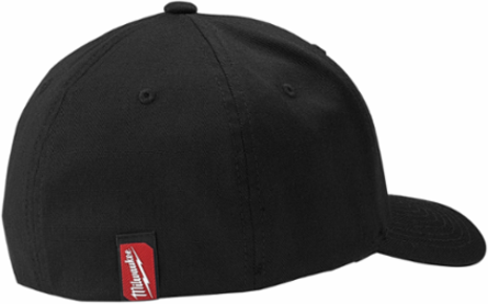 FlexFit Fitted Hat - Black L/XL, 3-1/2 Inch Crown Depth, Curved Visor
