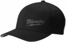 FlexFit Fitted Hat - Black L/XL, 3-1/2 Inch Crown Depth, Curved Visor