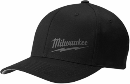 FlexFit Fitted Hat - Black, Small/Medium, 63% Polyester, Curved Visor