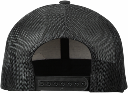 GRIDIRONTM Snapback Trucker Hat - Black, 3-1/2 Inch Crown, Adjustable Size