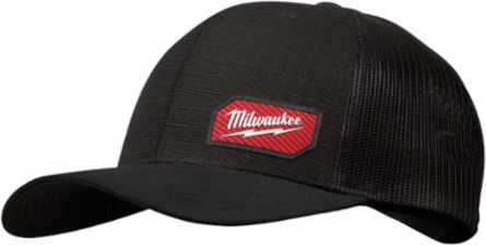 GRIDIRONTM Snapback Trucker Hat - Black, 3-1/2 Inch Crown, Adjustable Size
