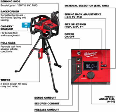M18 FUEL™ BRANCH CONDUIT BENDER w/ AUTO-ZERO™