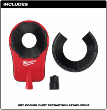 Dry Coring Dust Extraction Attachment for Bits up to 6 Inch