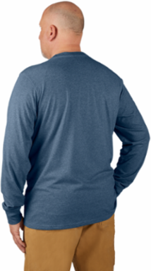 FREEFLEXTM Long Sleeve Work Tee - Blue XL, UPF 50, Cotton/Polyester Blend