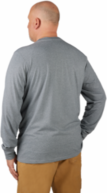 FREEFLEXTM Long Sleeve Work Tee Gray 2X - UPF 50, Moisture-Wicking, 33/67 Cotton/Poly Blend