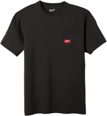 GRIDIRON Pocket T-Shirt - Short Sleeve Black M, Moisture Wicking, Anti-Odor