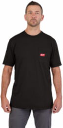GRIDIRON™ Pocket T-Shirt - Short Sleeve Black, 6 oz Cotton/Polyester Blend, Anti-Odor Technology
