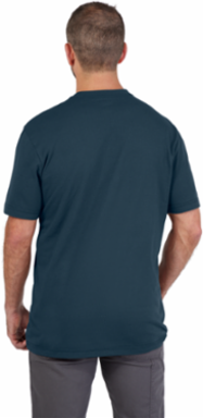 GRIDIRONTM Short Sleeve Pocket T-Shirt, Blue, XL, 6 oz Cotton/Polyester Blend