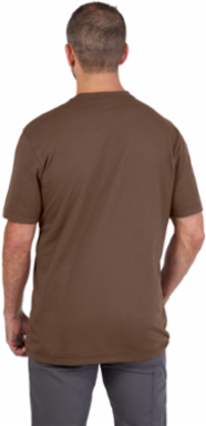 GRIDIRON™ Short Sleeve Pocket T-Shirt, Brown, 6 oz Cotton/Polyester Blend, 1 Chest Pocket