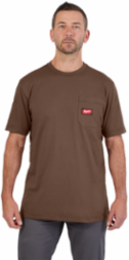 GRIDIRON™ Short Sleeve Pocket T-Shirt, Brown, 6 oz Cotton/Polyester, Anti-Odor