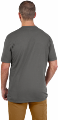 GRIDIRONTM Short Sleeve Pocket T-Shirt - 6 oz Cotton/Polyester, Gray, XL